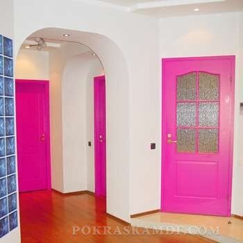 Розовые двери под покраску